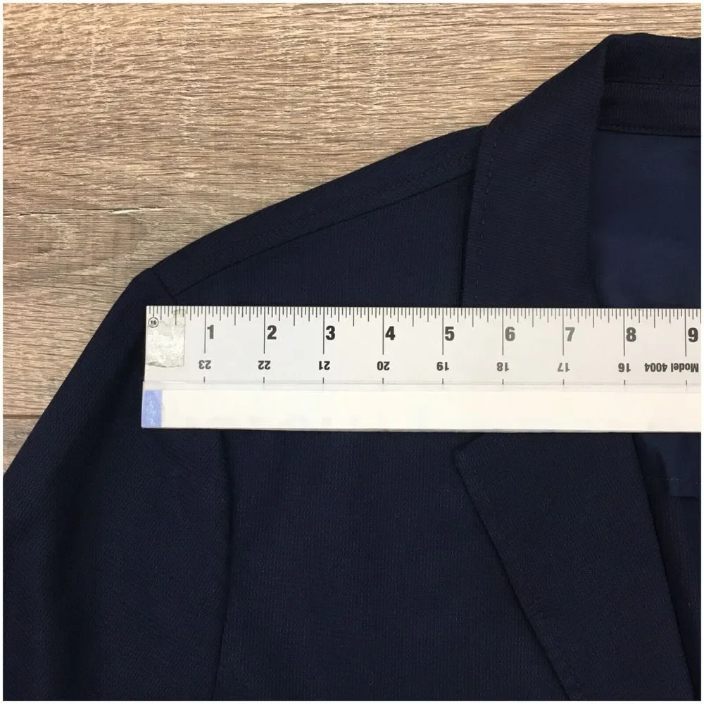HUSH PUPPIES‎ Mens Blazer Sport Coat Casual Jacket Size 42R Blue Cotton Suit